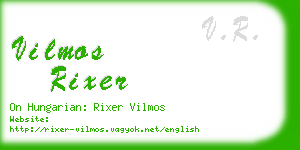 vilmos rixer business card